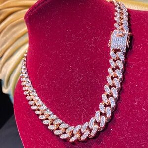 Elegant Rose Gold Women's Men’s Necklace 18”